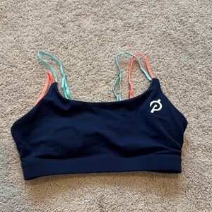 Peloton navy sports bra size medium with adjustable straps